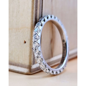 Каблучка із білого золота у стилі Tiffany з діамантами 0.730 ct